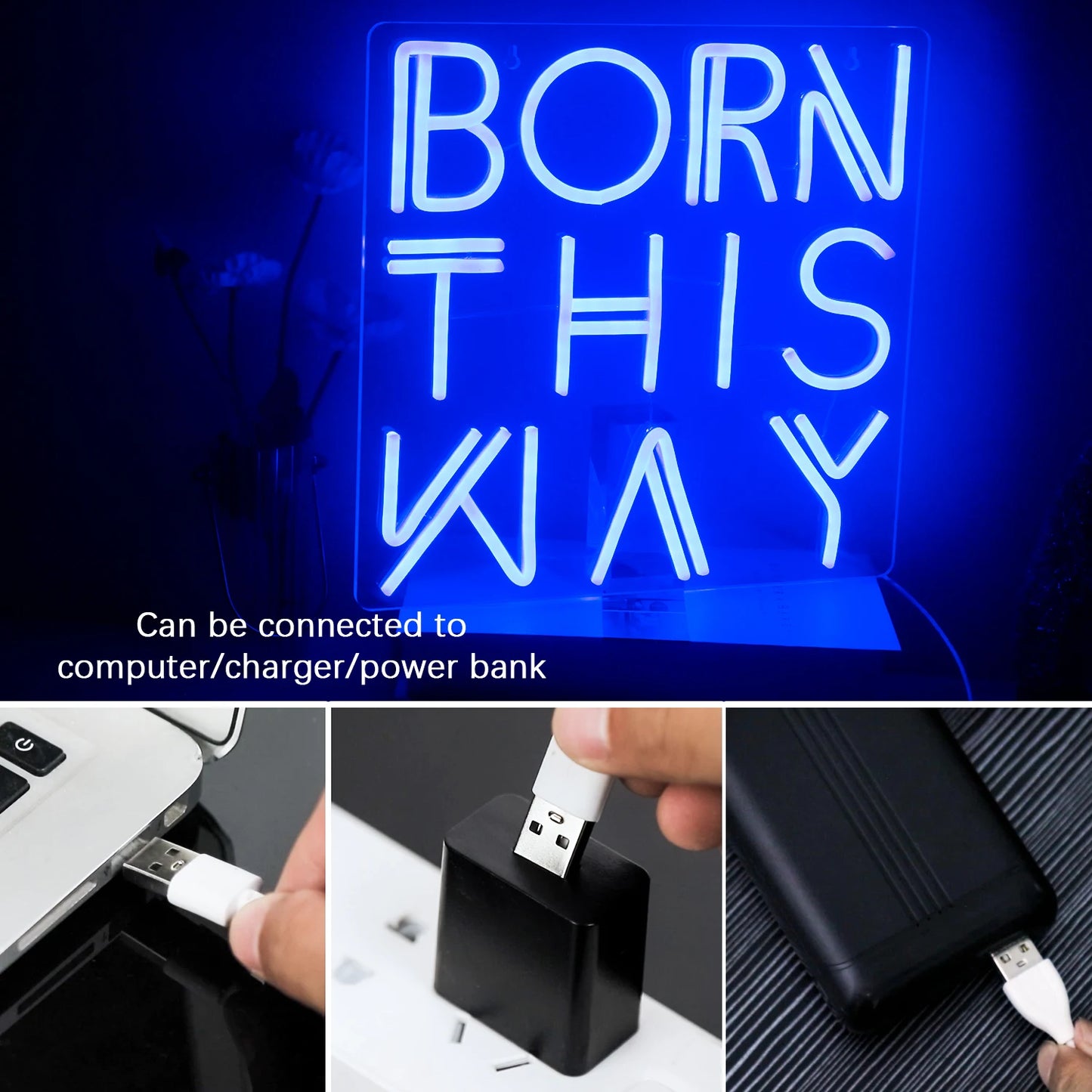Born This Way 5V USB LED Neon Sign - Budget Friendly