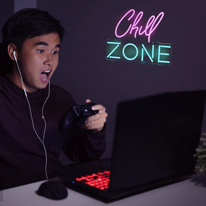 Chill Zone 5V USB LED Neon Sign - Budget Friendly