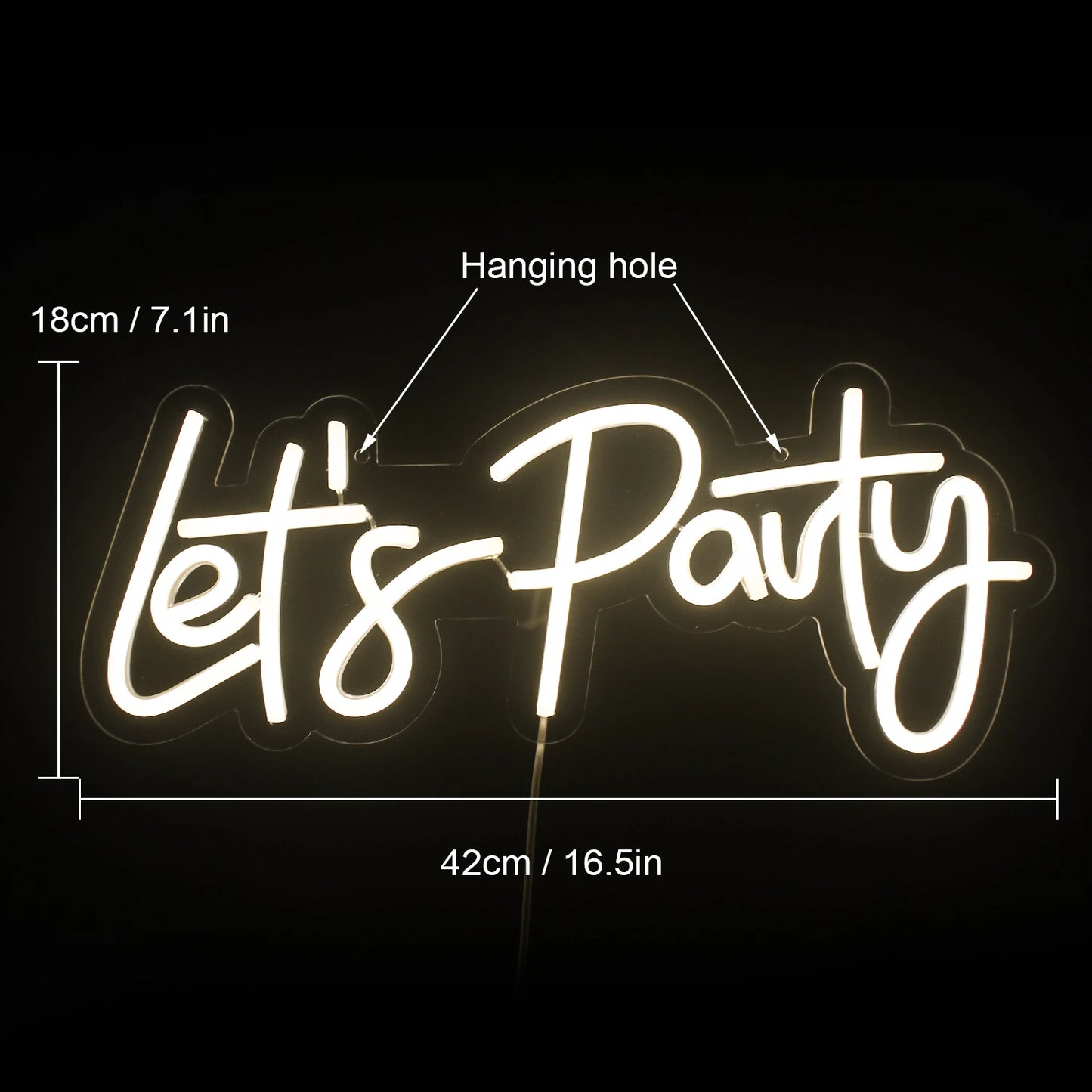 Let's Party 5V USB LED Neon Sign - Budget Friendly