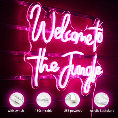 Welcome to the Jungle 5V USB LED Neon Sign - Budget Friendly
