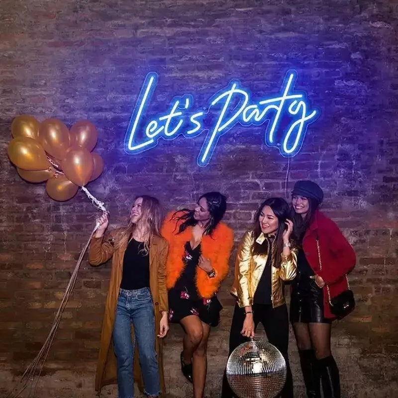 Let's Party 5V USB LED Neon Sign - Budget Friendly