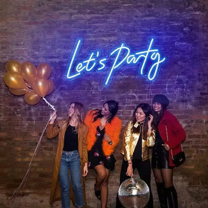 Let's Party 5V USB LED Neon Sign - Budget Friendly