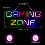 Gaming Zone Colorful 5V USB LED Neon Sign - Budget Friendly