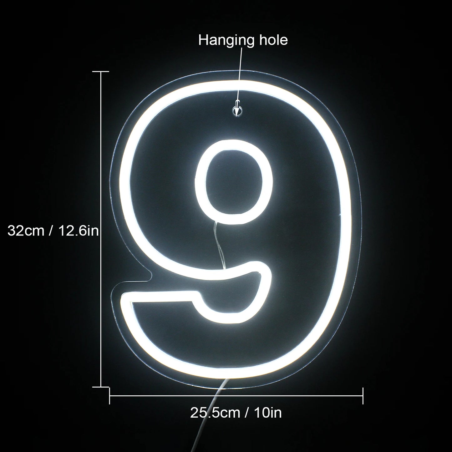 Birthday 0-9 Digital Number 5V USB LED Neon Sign - Budget Friendly