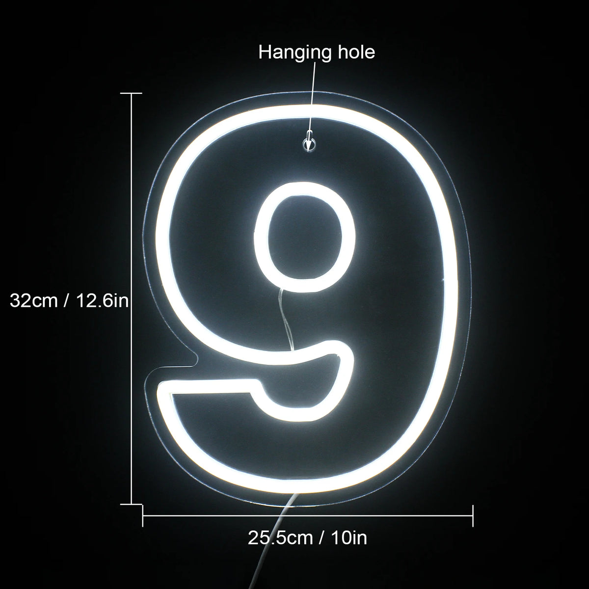 Birthday 0-9 Digital Number 5V USB LED Neon Sign - Budget Friendly