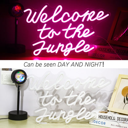 Welcome to the Jungle 5V USB LED Neon Sign - Budget Friendly