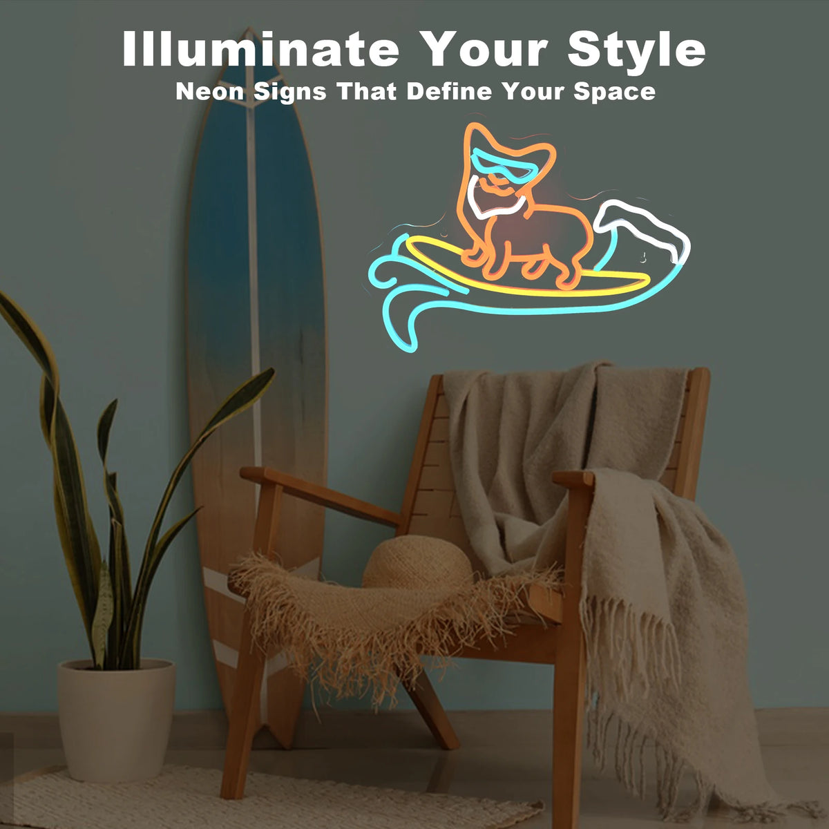 Pet Shop Neon Dimmable Corgi Dog 5V USB LED Neon Sign - Budget Friendly