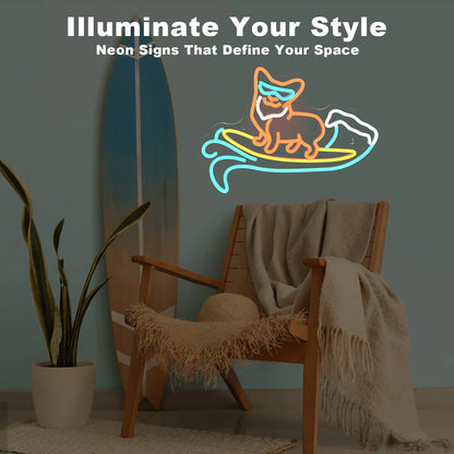 Pet Shop Neon Dimmable Corgi Dog 5V USB LED Neon Sign - Budget Friendly