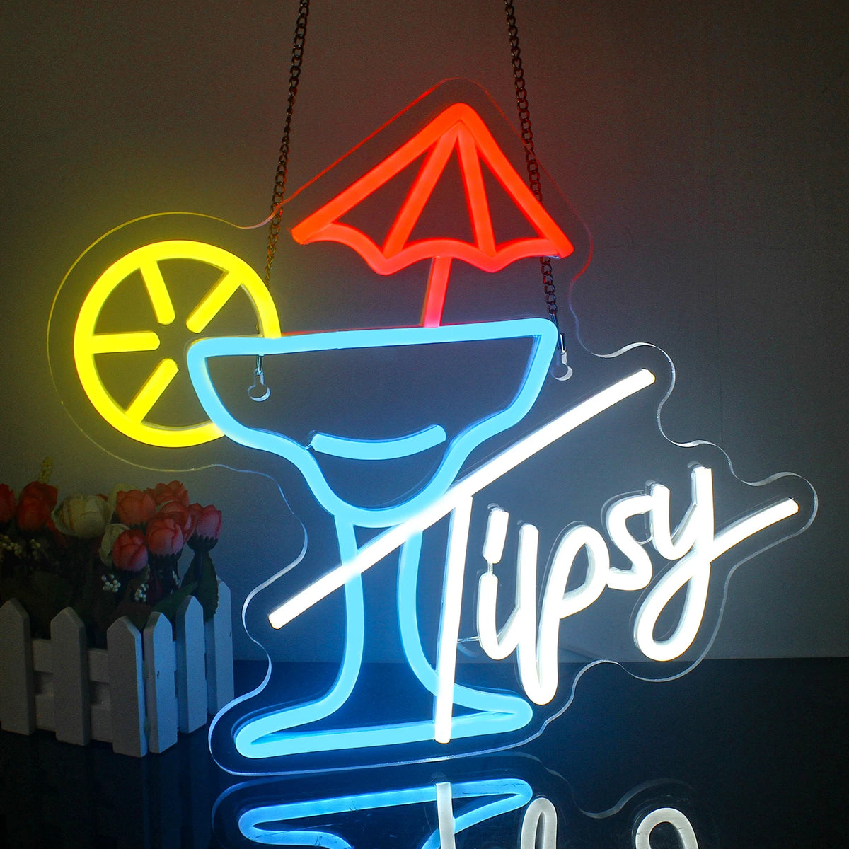Tipsy Cocktail Glass 5V USB LED Neon Sign - Budget Friendly