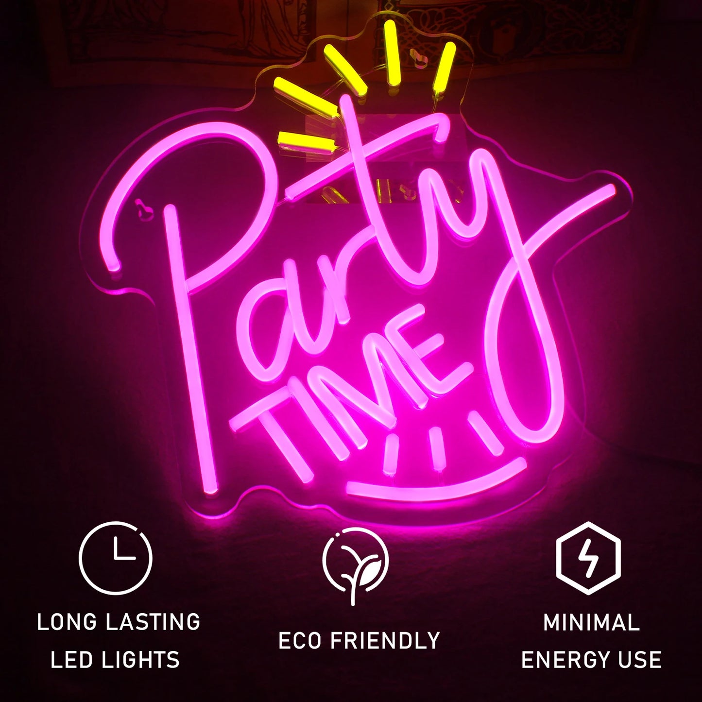 Party Time 5V USB LED Neon Sign - Budget Friendly