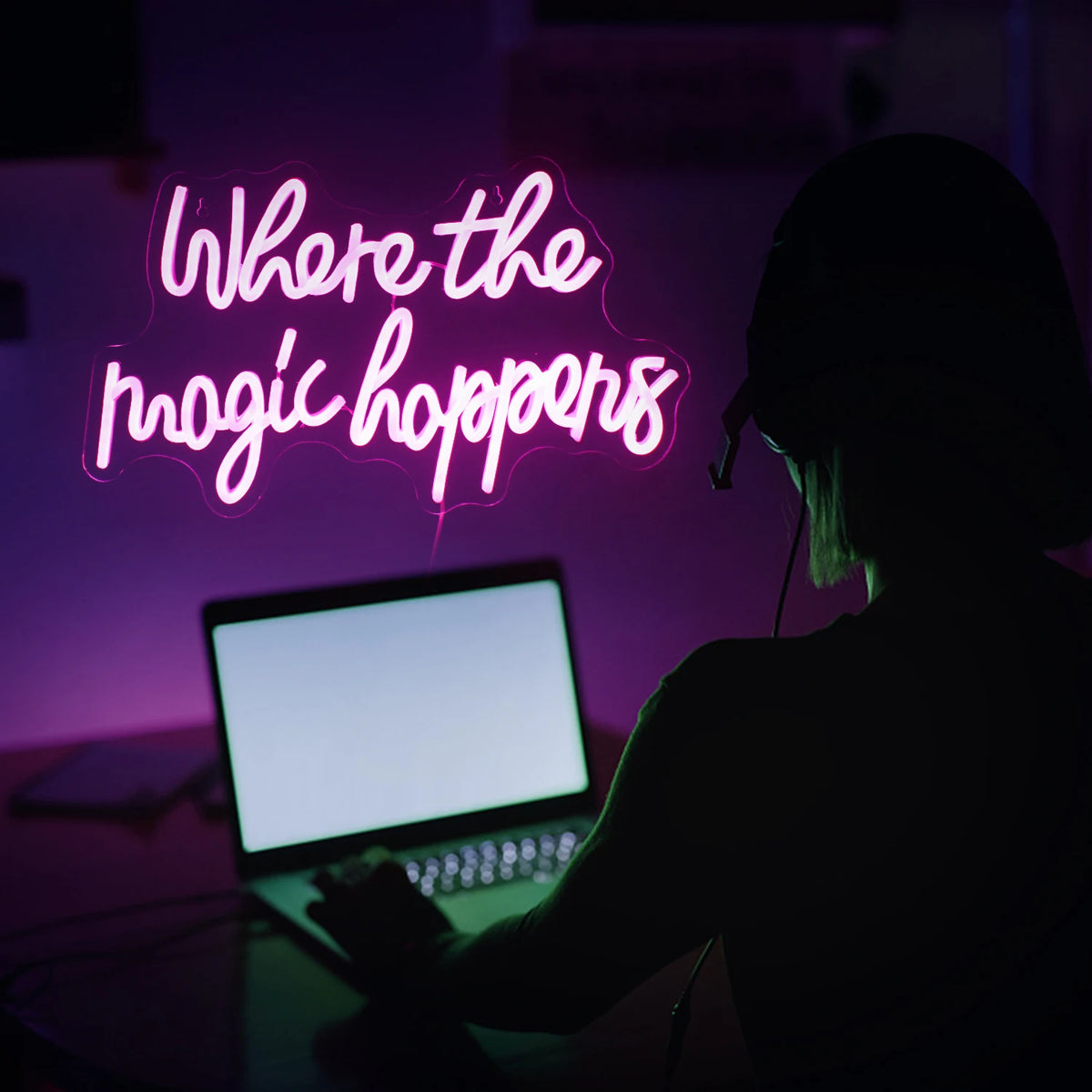 Where The Magic Happens 5V USB LED Neon Sign - Budget Friendly