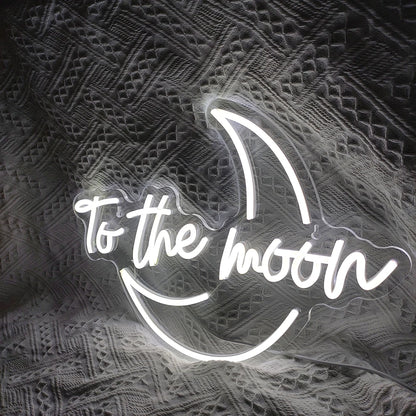 To The Moon 5V USB LED Neon Sign - Budget Friendly