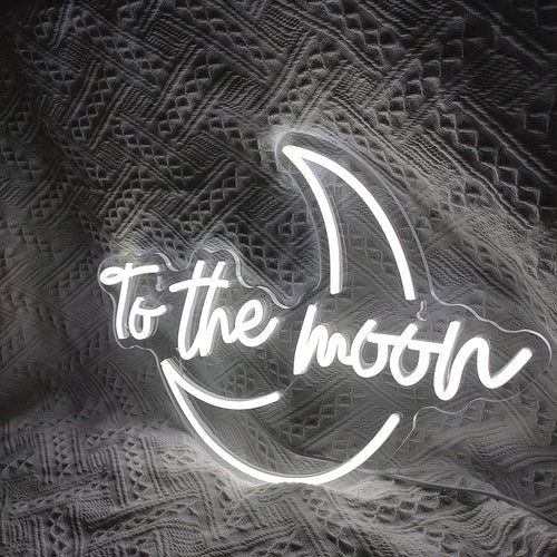 To the moon – Maansikkel – LED-neonbord (5 V USB)