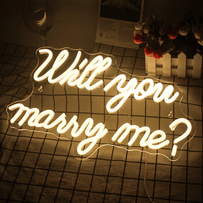 Will You Marry Me Wedding Proposal Decoration Party 5V USB LED Neon Sign - Budget Friendly