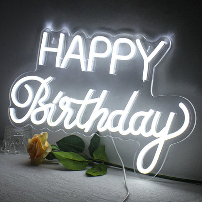 Happy Birthday 5V USB LED Neon Sign - Budget Friendly