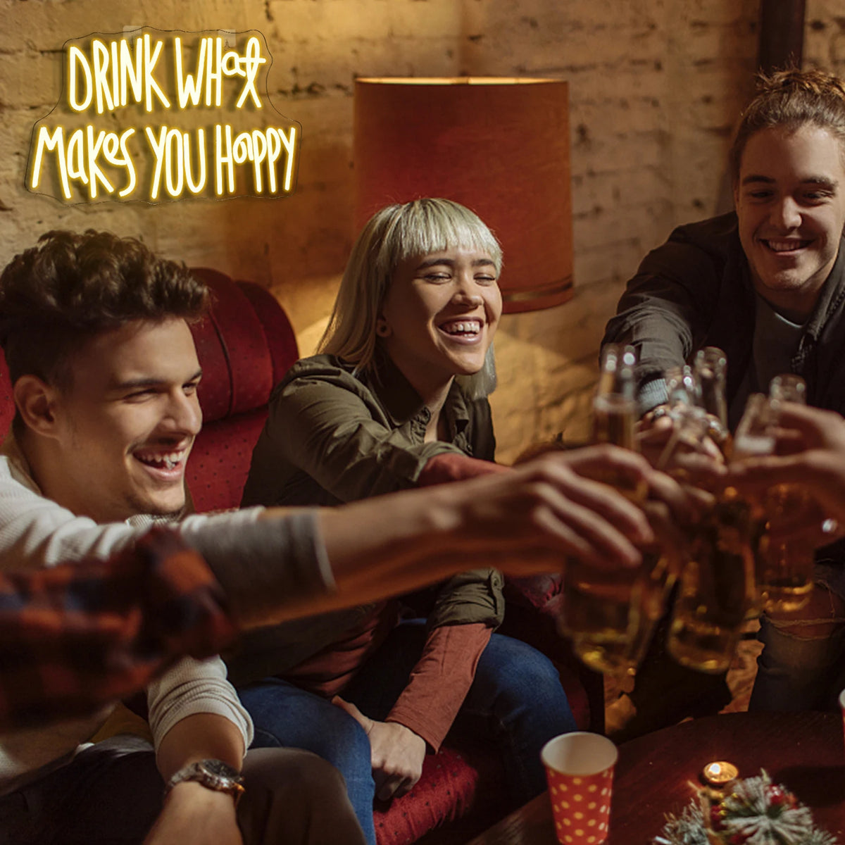 Drink What Makes You Happy 5V USB LED Neon Sign - Budgetvriendelijk