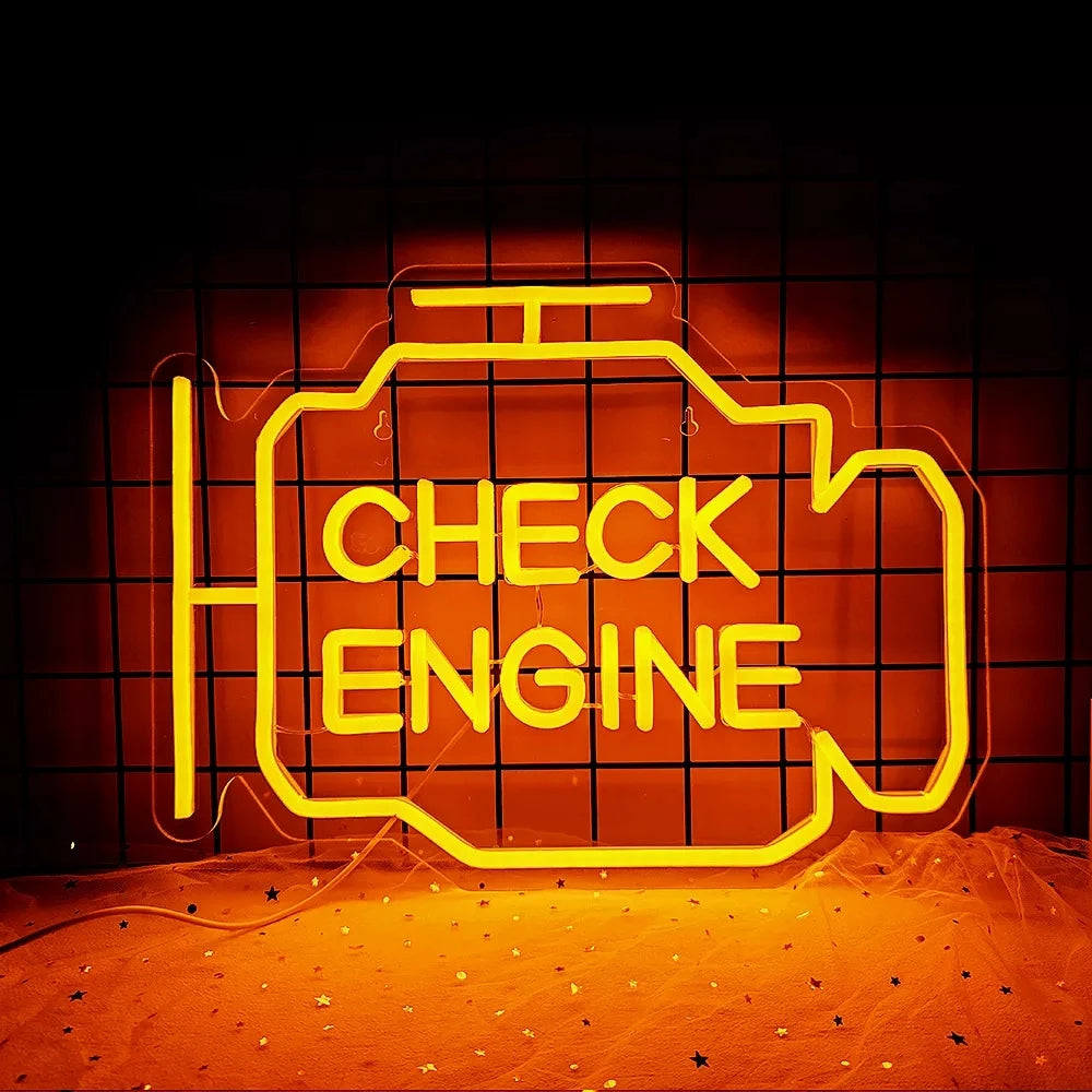 Check Engine 5V USB LED Neon Sign - Budget Friendly