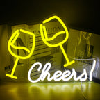 Cheers! – Klinkende wijnglazen – LED-neonbord (5 V USB)