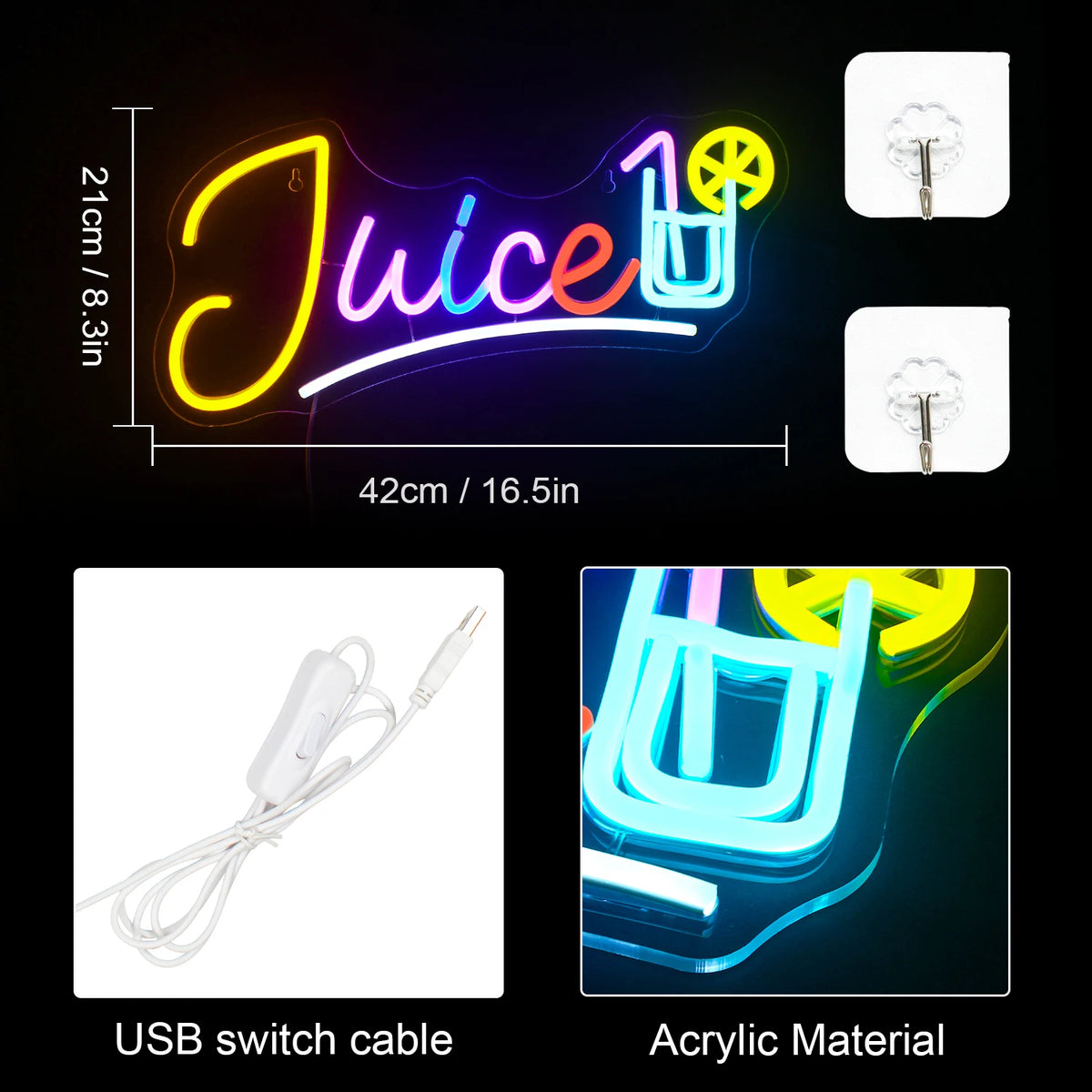 Juice 5V USB LED Neon Sign - Budget Friendly