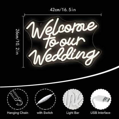 Welcome to our Wedding 5V USB LED Neon Sign - Budget Friendly