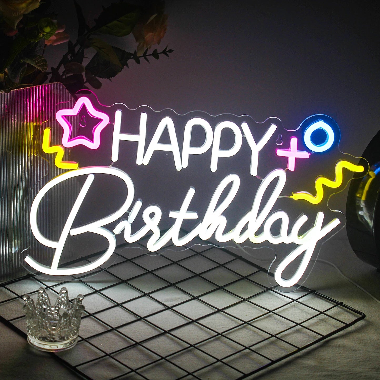 Happy Birthday 5V USB LED Neon Sign - Budget Friendly