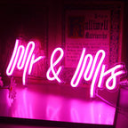 Mr & Mrs 5V USB LED Neon Sign - Budget Friendly