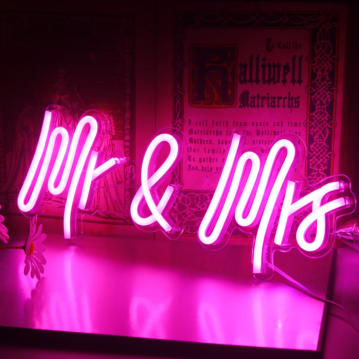 Mr & Mrs 5V USB LED Neon Sign - Budget Friendly