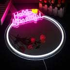 Mirror Hello Beautiful – LED-neonbord (5 V USB)