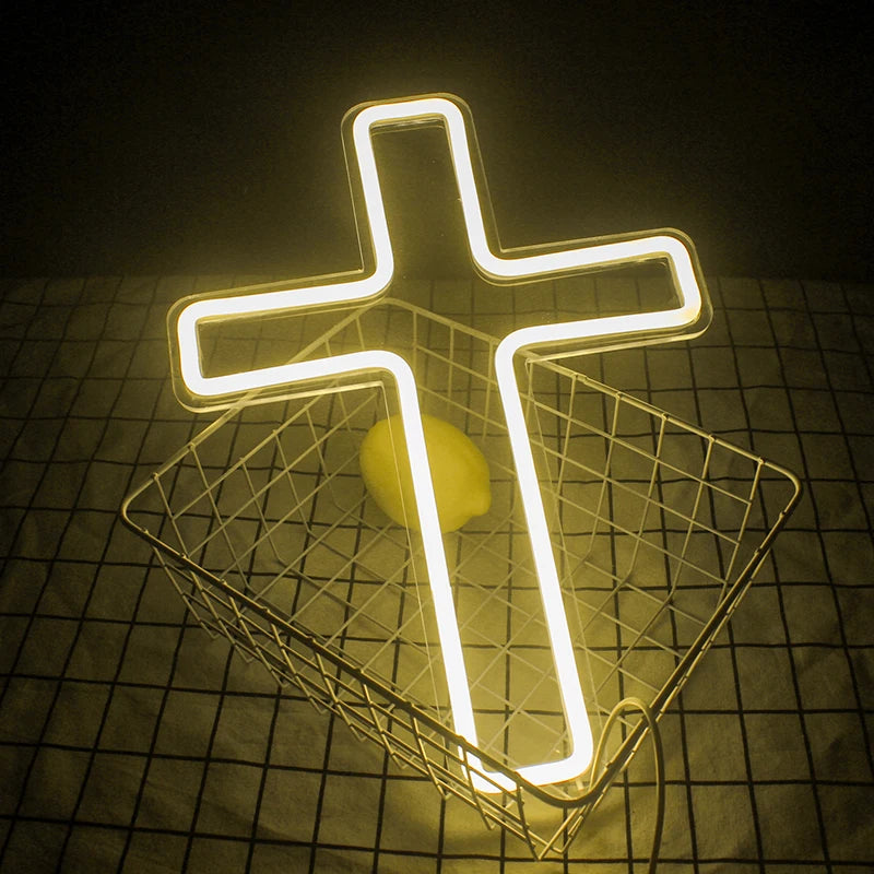 Cross 5V USB LED Neon Sign - Budget Friendly