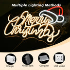 Warm vrolijk kerstfeest 5V USB LED neonbord - budgetvriendelijk