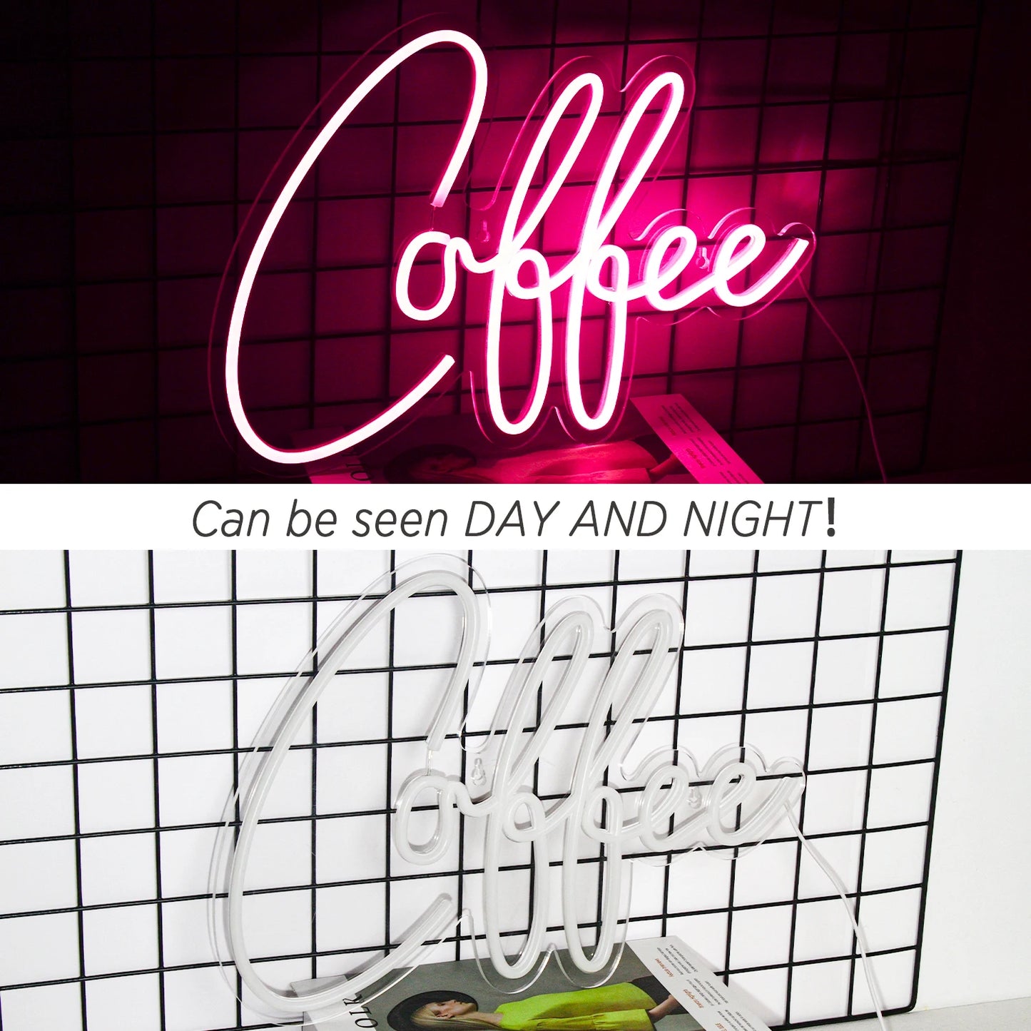 Pink Coffee 5V USB LED Neon Sign - Budget Friendly