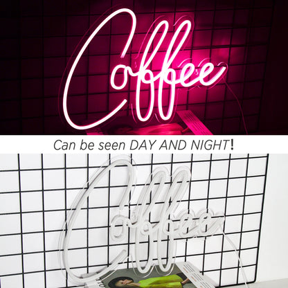 Pink Coffee 5V USB LED Neon Sign - Budget Friendly