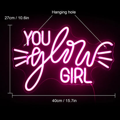 You Glow Girl 5V USB LED Neon Sign - Budget Friendly
