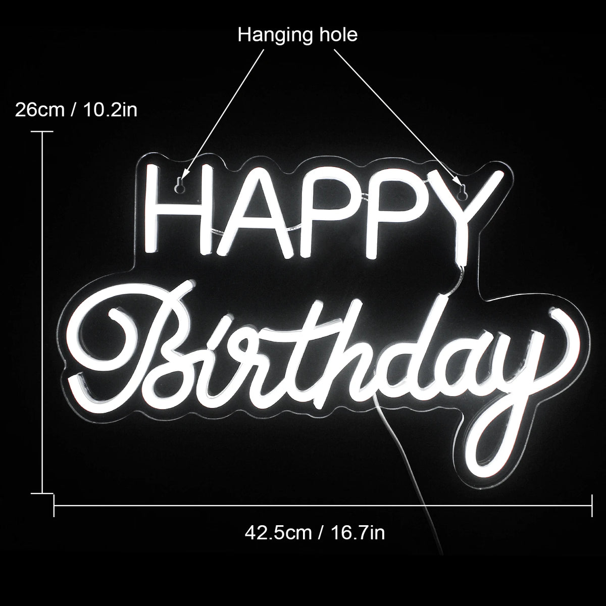 Happy Birthday – LED-neonbord (5 V USB)