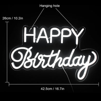 Happy Birthday 5V USB LED Neon Sign - Budget Friendly