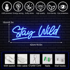 Stay Wild 5V USB LED Neon Sign - Budget Friendly
