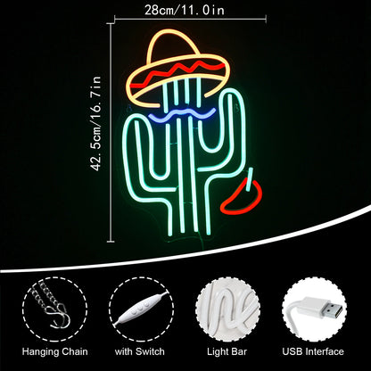 Cactus 5V USB LED Neon Sign - Budget Friendly