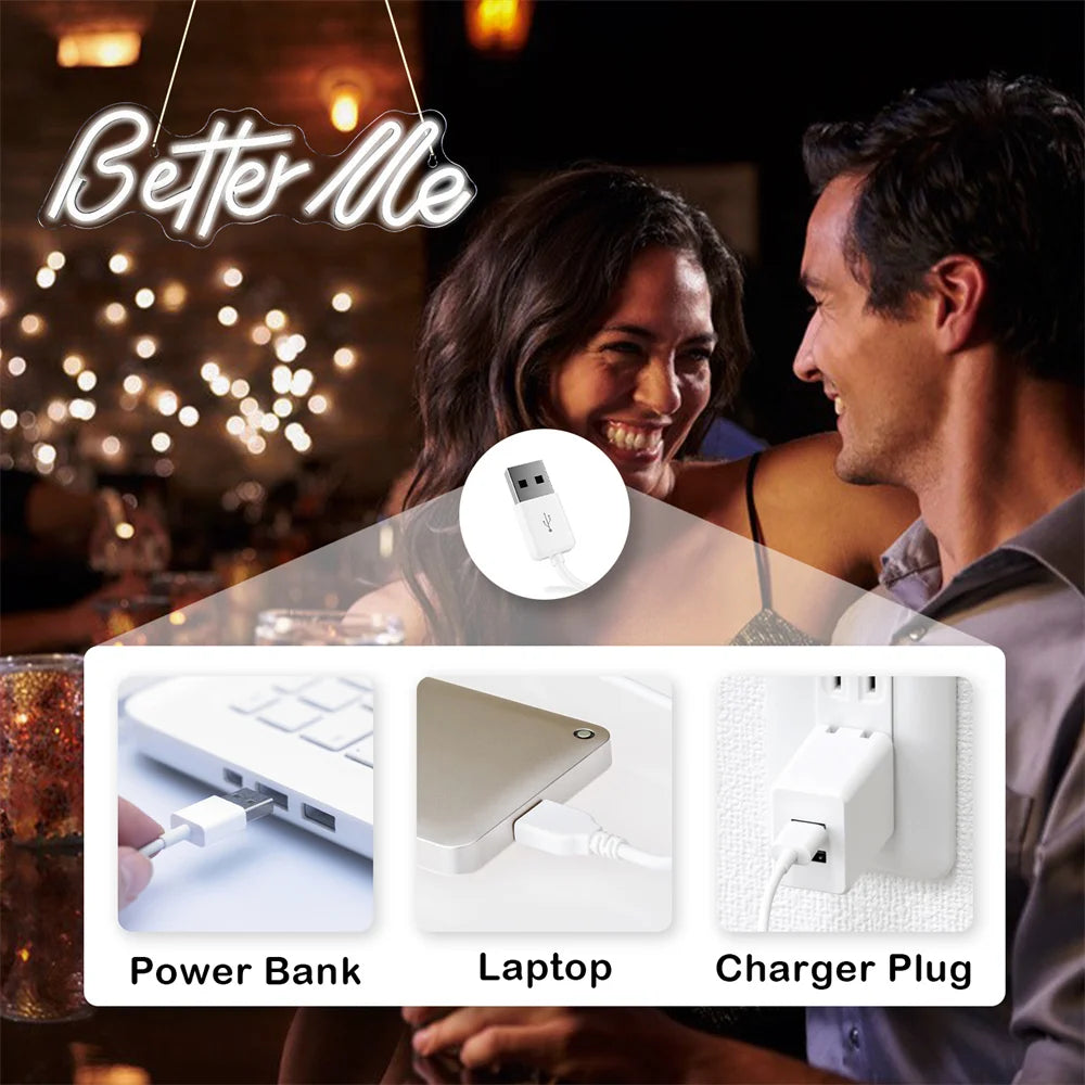 Better Me 5V USB LED Neon Sign - Budget Friendly
