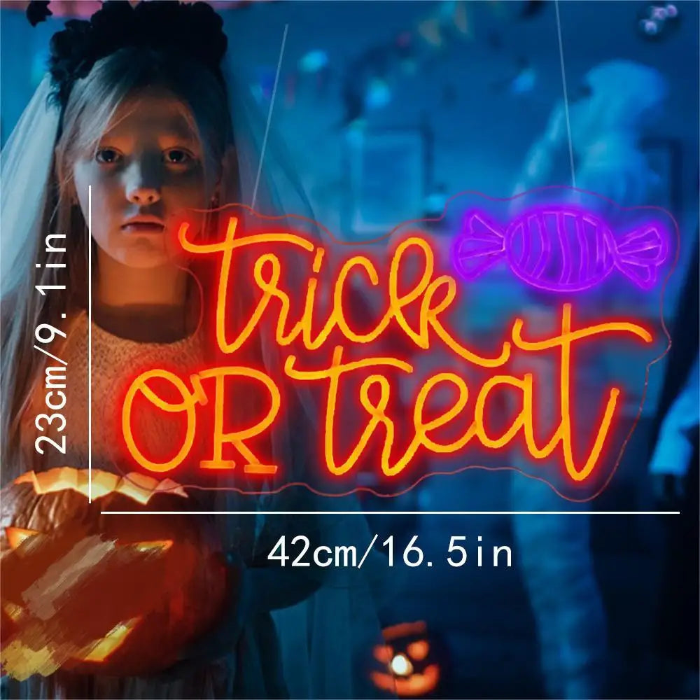 10style Halloween Trick or Treat 5V USB LED Neon Sign - Budget Friendly