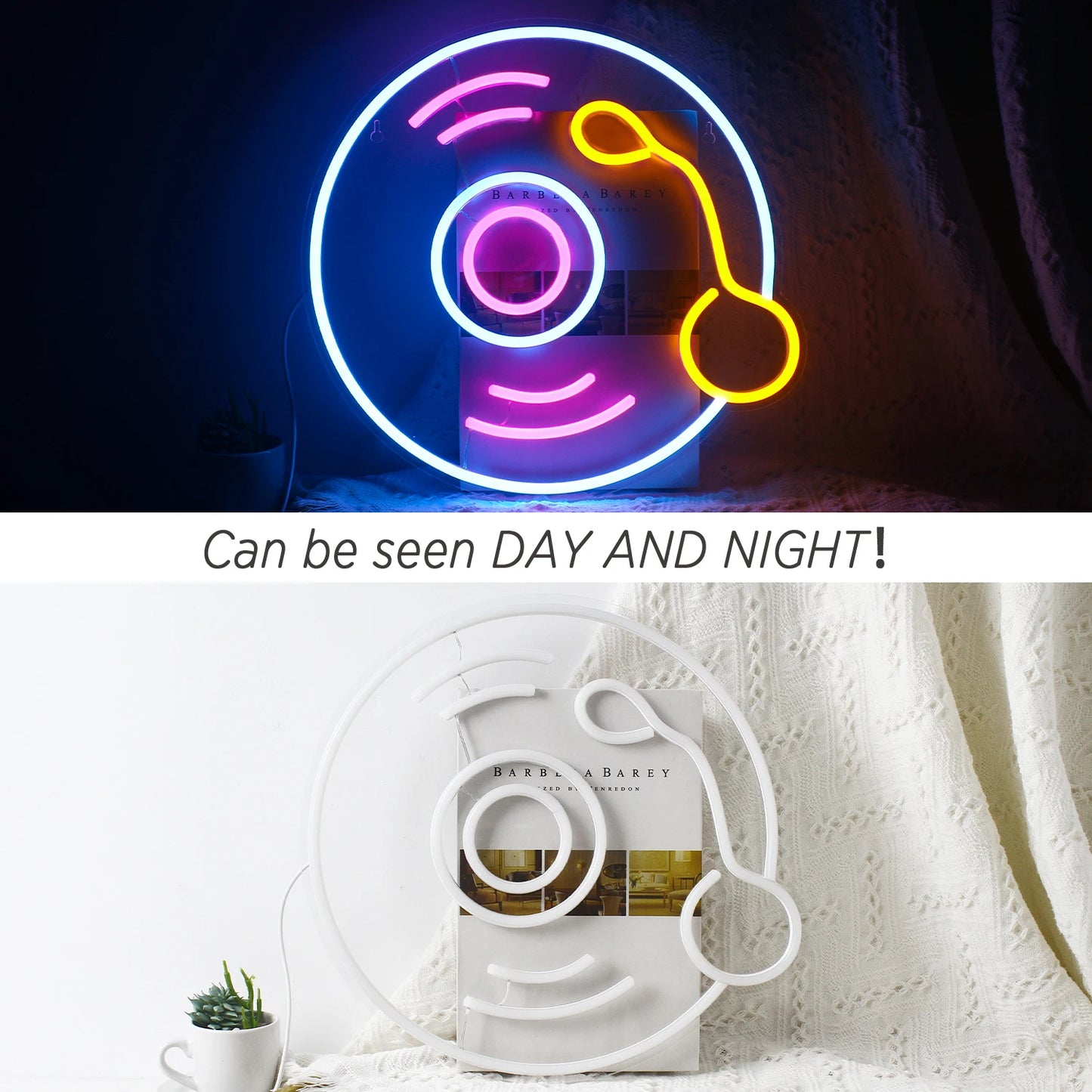 CD Vinyl Record 5V USB LED Neon Sign - Budget Friendly