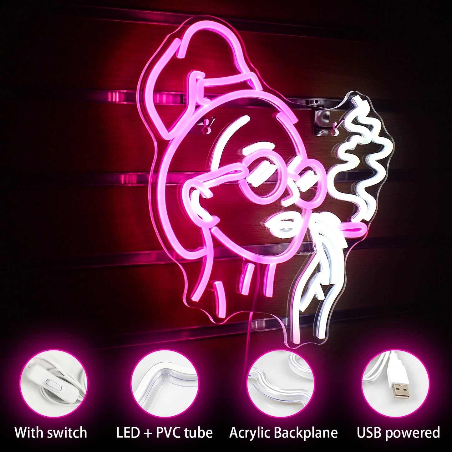 Girl Smoking 5V USB LED Neon Sign - Budget Friendly