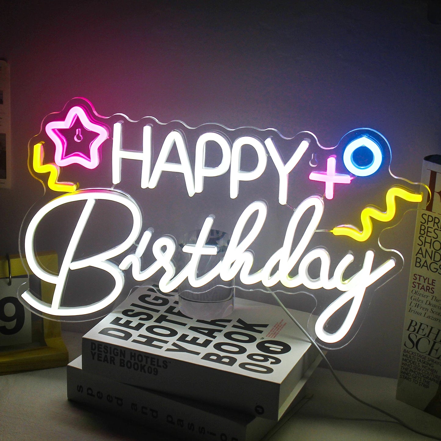 Happy Birthday 5V USB LED Neon Sign - Budget Friendly