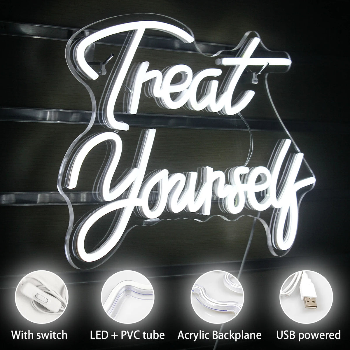 Treat Yourself 5V USB LED Neon Sign - Budget Friendly