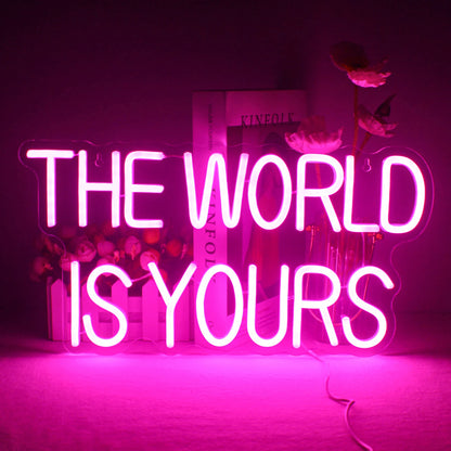 The World Is Yours 5V Mini USB LED Neon Sign - Budget Friendly