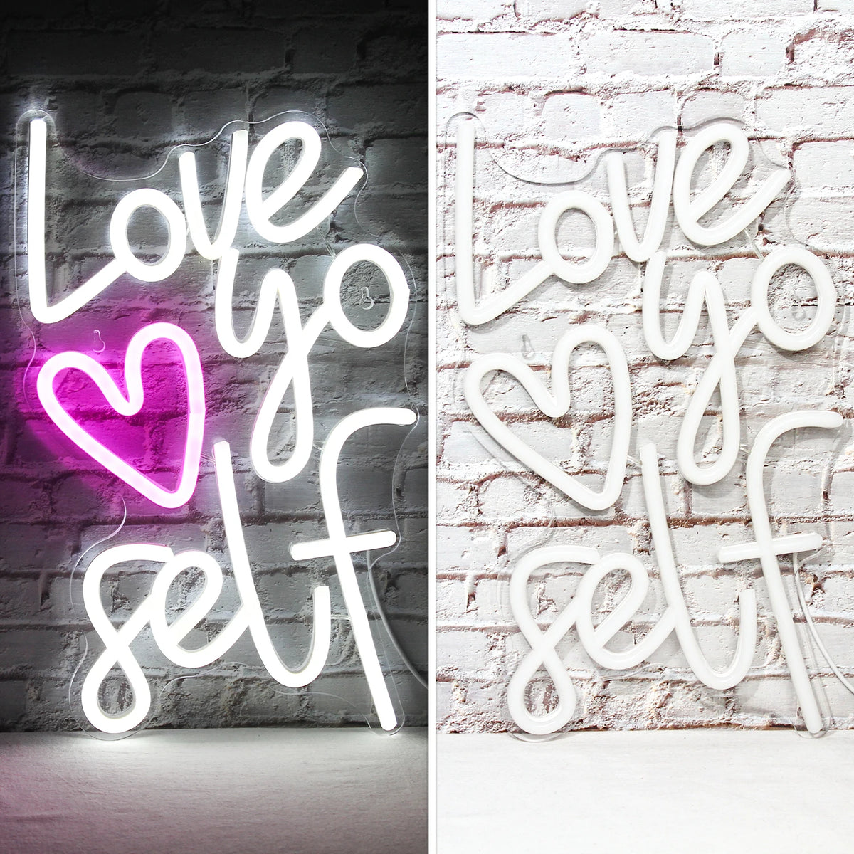Love yo self – Hart – LED-neonbord (5 V USB)