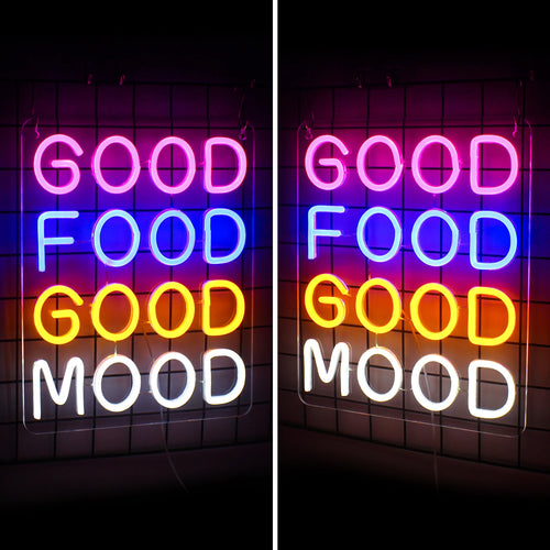 Good Food Good Mood 5V USB LED Neon Sign - Budget Friendly