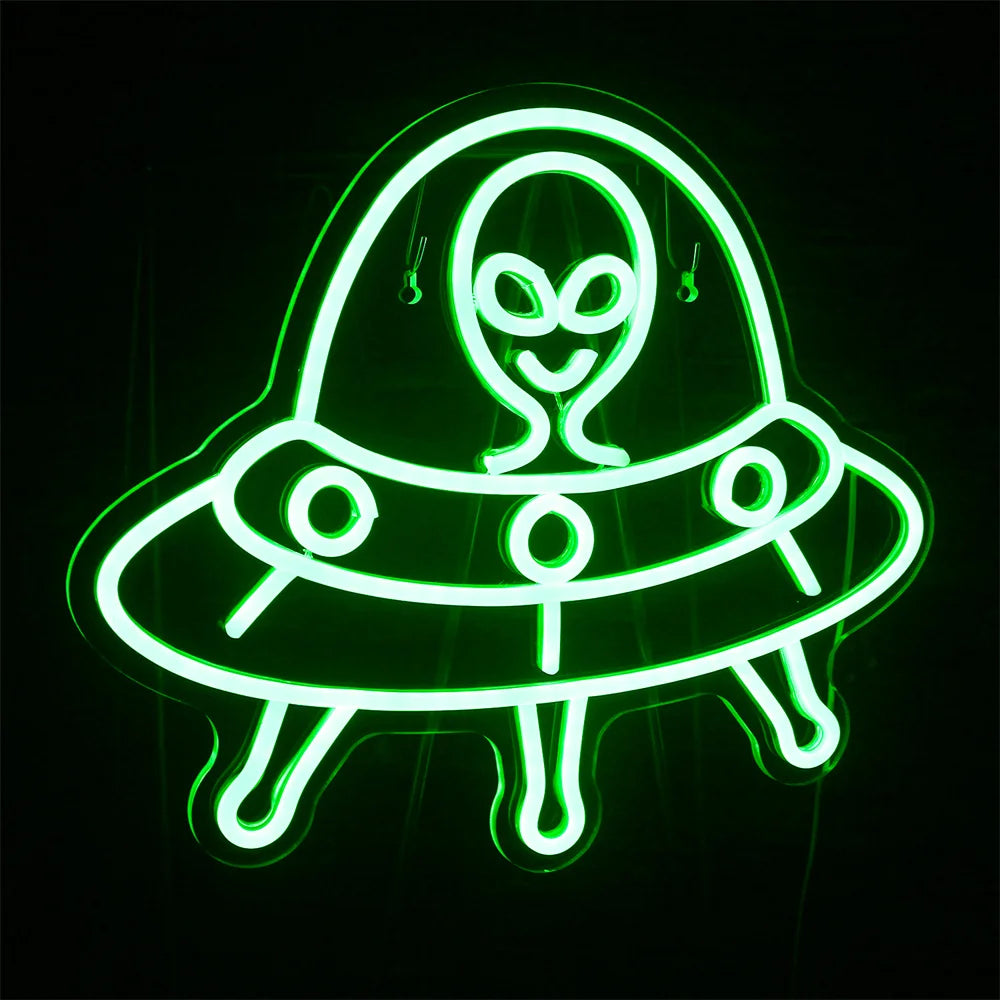Green Alien 5V USB LED Neon Sign - Budget Friendly