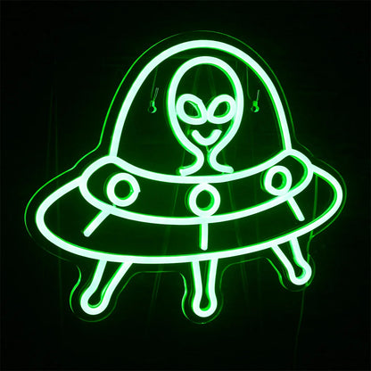Green Alien 5V USB LED Neon Sign - Budget Friendly
