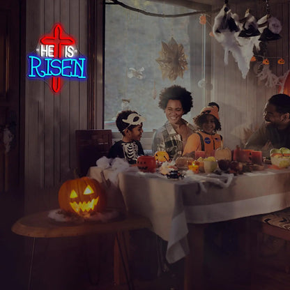 He Is Risen Halloween  5V USB LED Neon Sign - Budget Friendly
