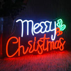 Merry Christmas – Hulst – LED-neonbord (5 V USB)